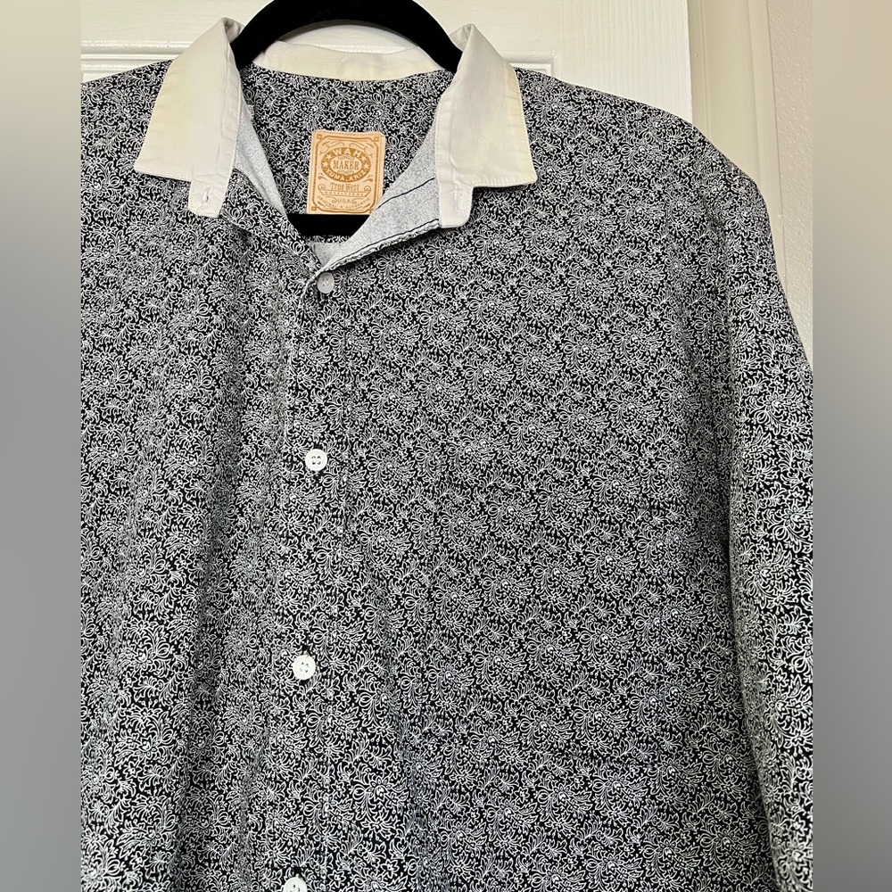 VTG Wah Maker Frontier Old West Button Down Men’s Band Collar Shirt Size L